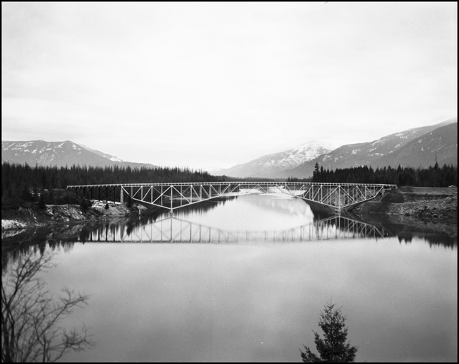 The Heron Road bridge across the Clark Fork River at Heron, Montana.