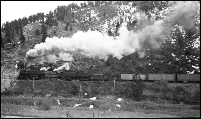 NP 5119, Class-W, 4-6-6-4, West bound with freight near Evaro, MT