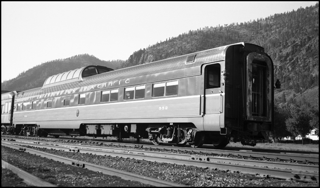 NP Dome Car 552, in yard at Paradise, MT