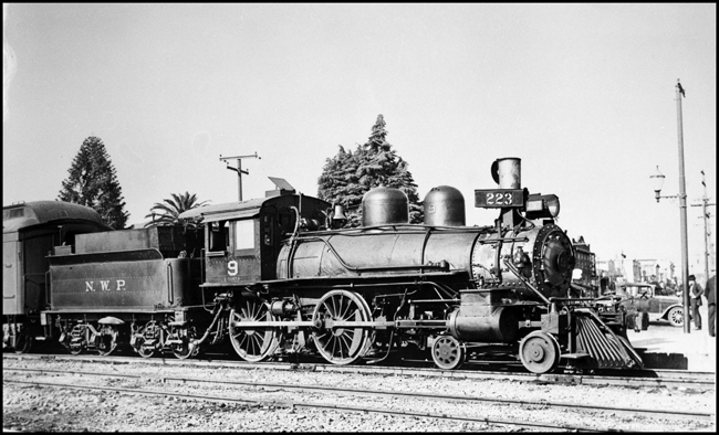 NWP 9, 4-4-0 American type locomotive in Santa Rosa, CA.