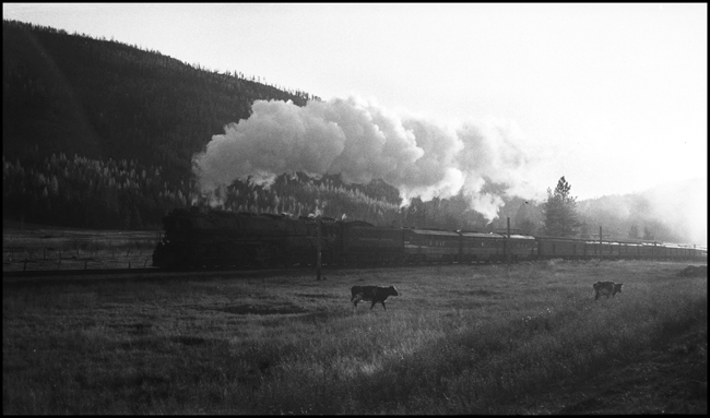 NP Train No. 1 at Evaro while being handled by double headers NP 5130,Class Z-8 and a 3 unit diesel electric consist.