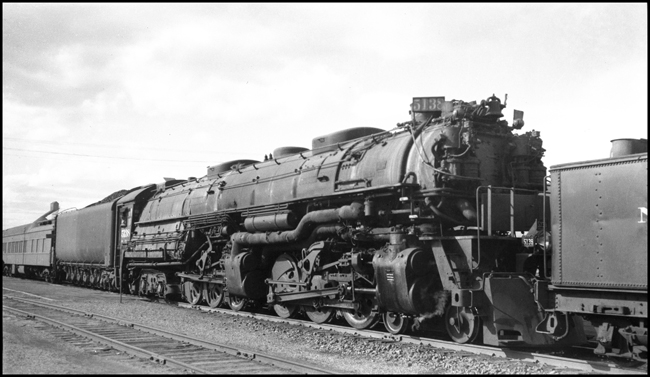 NP 5138, Class Z-8 in passenger train consist at Missoula with rear of tender from NP 1814 in front of the 5138.