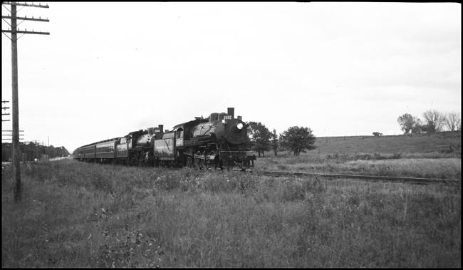 NP 2457 (ex 2331),  2-6-2 Class T-1 and NP 2150, 4-6-2 Class Q-3  passenger run Stillwater to Mpls., MN.