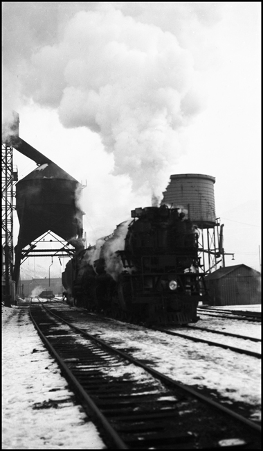 NP 5118, 4-6-6-4 Challenger Class Z-6 leaving coal tower at Missoula, MT
