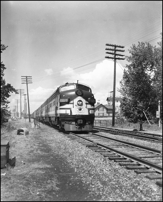 NP 7007, EMD F-9A, an east bound extra freight train east of Missoula, MT