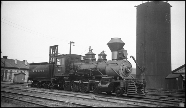 ATSF 132 near the water tower at Topeka, Kansas