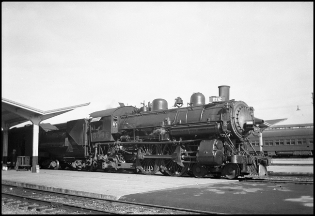 SP 3036 with a passenger train at Marysville, California.
