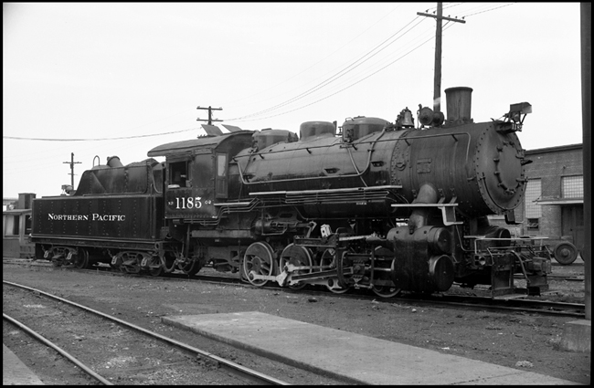 NP 1185, Class G-2 coupled 8 wheel locomotive at Auburn, WA.