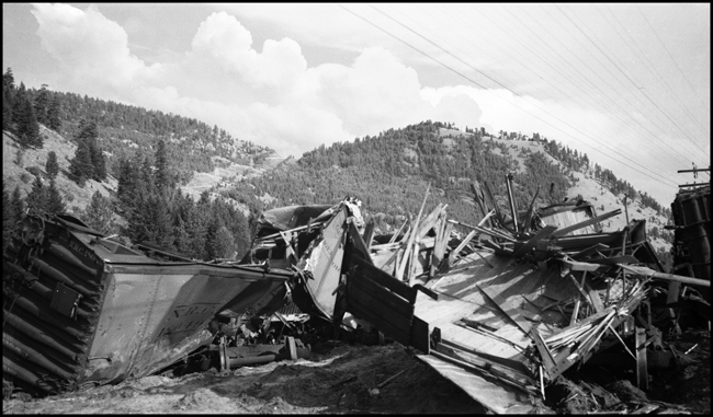 Wreck of NP X7011W at Clinton, MT.