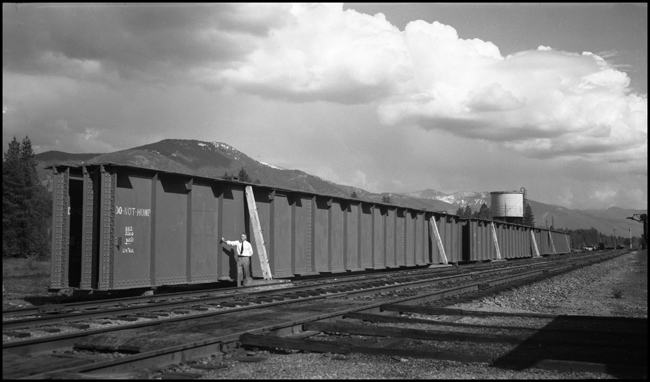 Steel girders in yard at Trout Creek, MT