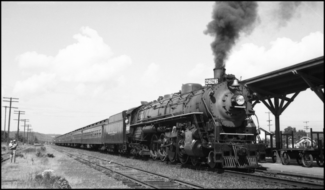 NP 2626, Class A-1 locomotive at Auburn, WA on her last trip under steam. The passenger special was traveling as the second section of NP Train No. 6 on its eastward trip to Cle Elum.