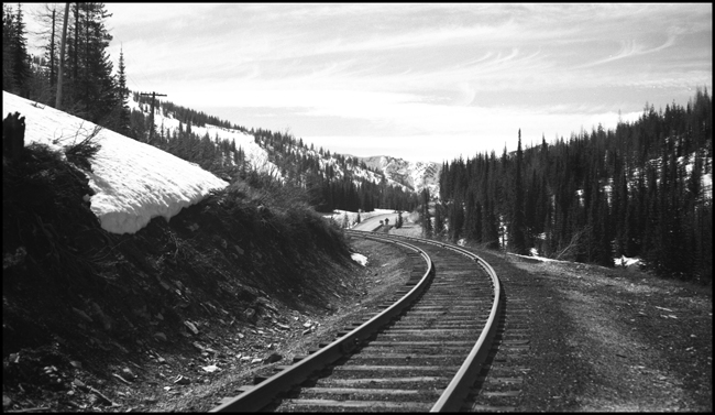 A view of the NP track just west of Lookout, MT.