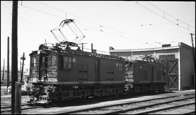 BAP 41, Butte, Anaconda & Pacific Ry electric locomotive, west of Butte at Rocker, MT
