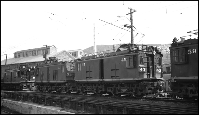 BAP 45, electric locomotive at Anaconda, MT.