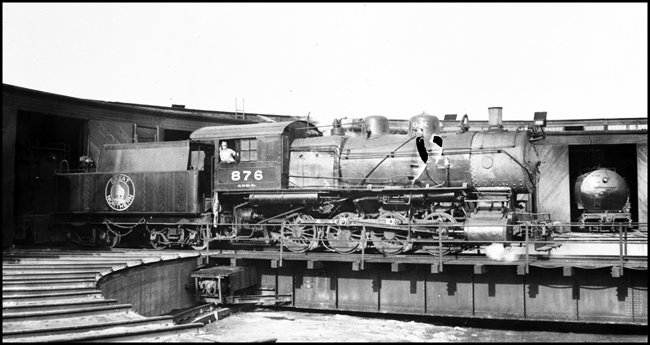 GN 876 on the turntable at Whitefish, MT.