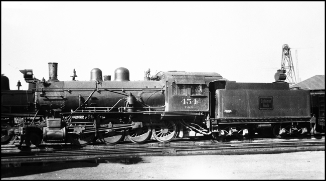 Colorado and Southern 454 with a CBQ tender at Denver, CO.