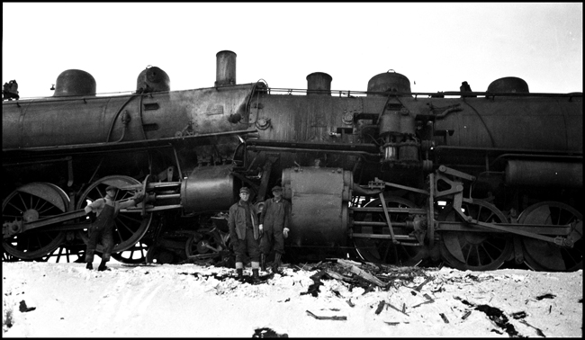 Accident involving NP 2120, NP 2225 and NP 1750 at Welch, MT.  Area of impact between two engines.