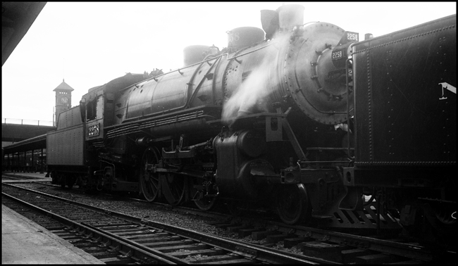 NP Class Q-6 4-6-2 Pacific no.  2258 awaits its train in Portland, OR, Union Station.