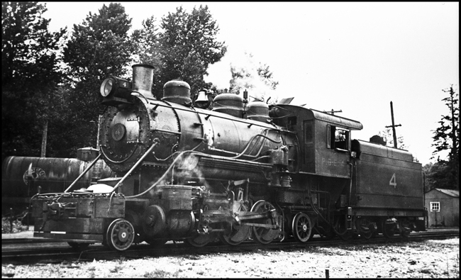 Pacific Great Eastern RY or (PGE) # 4, a 2-6-2  locomotive at Quesnel, BC.