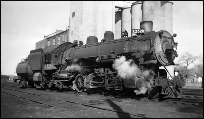 UP 2320, 2-8-2 oil burning locomotive at Topeka, KS.
