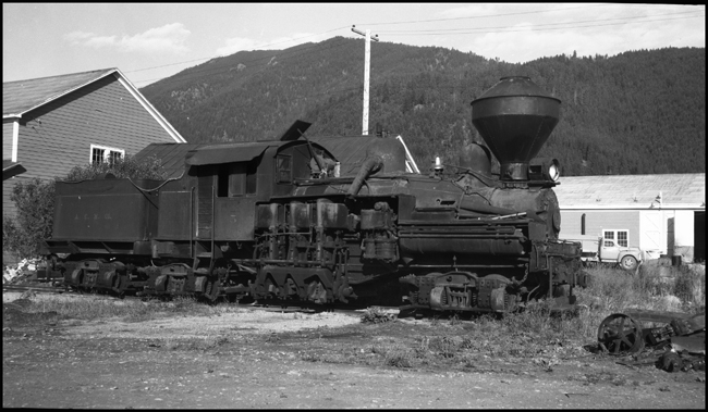 A Lima Shay, the typical logging railroad locomotive, is at rest on the remains of the logging railroad operated by Anaconda, a name that normally evokes thought of copper.  But then mines need wooden timbers in large quantity