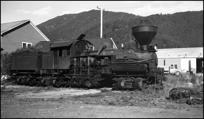 A Lima Shay, the typical logging railroad locomotive, is at rest on the remains of the logging railroad operated by Anaconda, a name that normally evokes thought of copper.  But then mines need wooden timbers in large quantity
