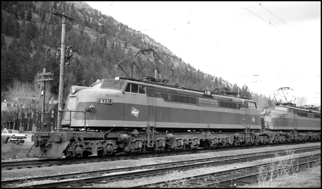 MILW E77 electric locomotive at Alberton, MT