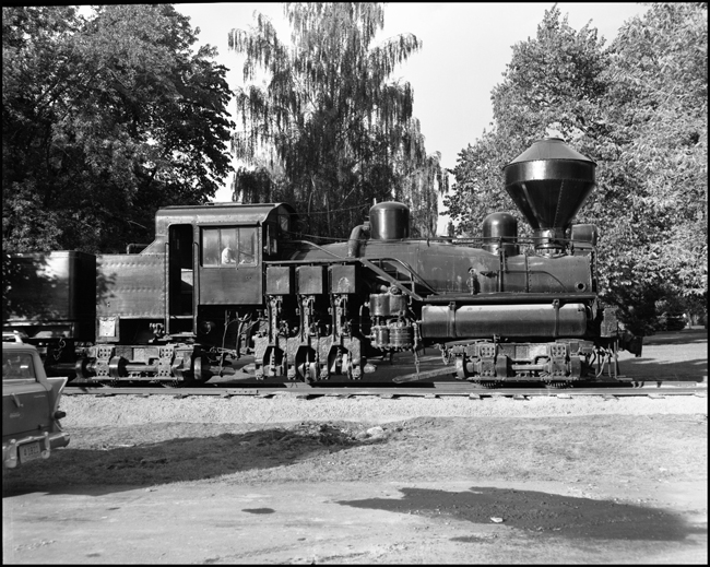LDN, one of the Nixon Children or relatives in the cab of ACM 7 display at Bonner, MT.