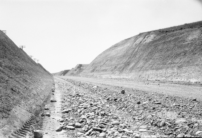 Grade construction near Grass Valley, MT