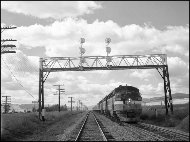 NP Train No. 2 with lead unit 6504 at DeSmet, MT.