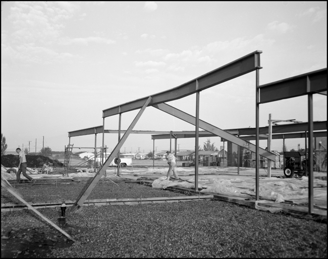 Wind damage to new Lewis and Clark school in Missoula, MT.  Looks like sheared beam connection.