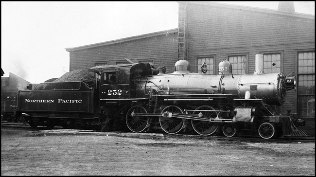 NP #252, Class P, locomotive at Seattle.  Serial Number 129.