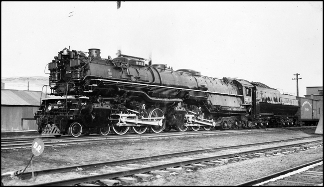 Shiny new NP Class Z-6 4-6-6-4 no. 5111 is ready to take a freight out of Livingston, MT.