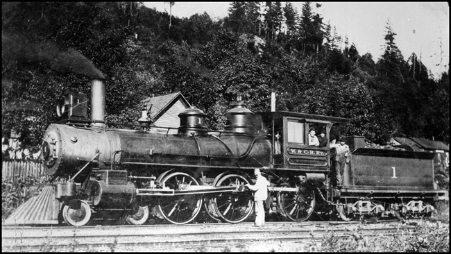 WCR 4-6-0 no. 1 and crew at Hope, ID.