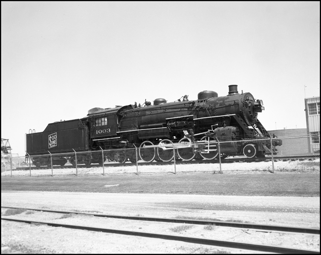 Soo Line 2-8-2 Mikado no. 1003 on display at Superior, WI.