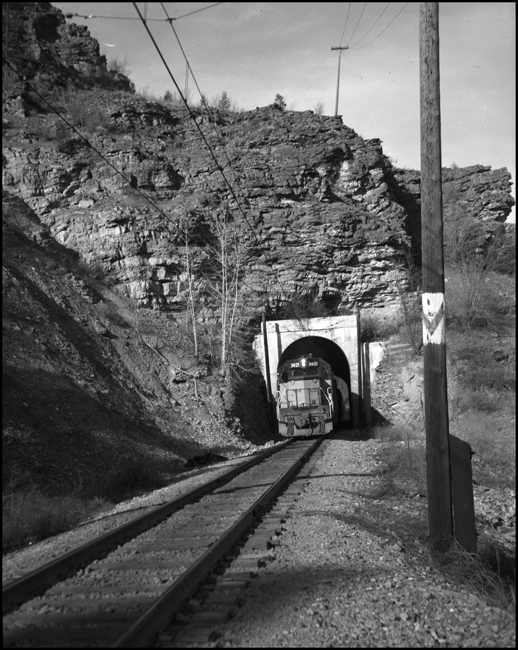 MILW No. 261, exiting from tunnel near Alberton.