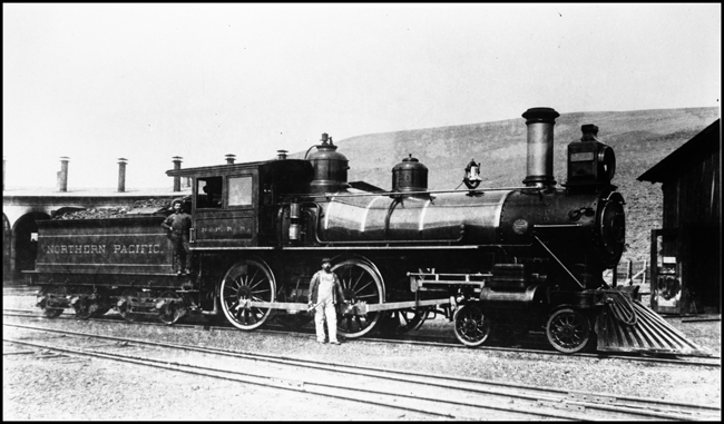 NP 420, Class B, locomotive in Missoula, which was later renumbered to NP 667 