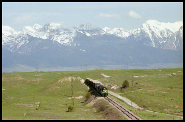 BN X1715-1775-1711E with freight drag East of Moiese, MT