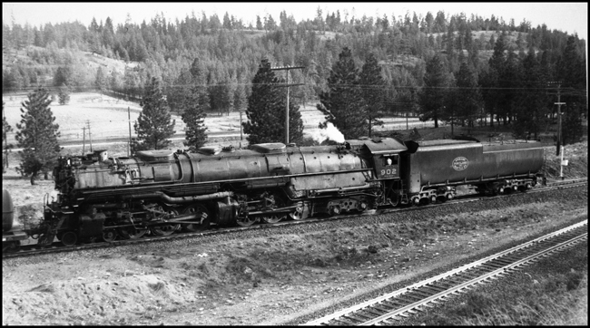 Spokane Portland & Seattle Railway #902 a 4-6-6-4, at Scribner, Washington.