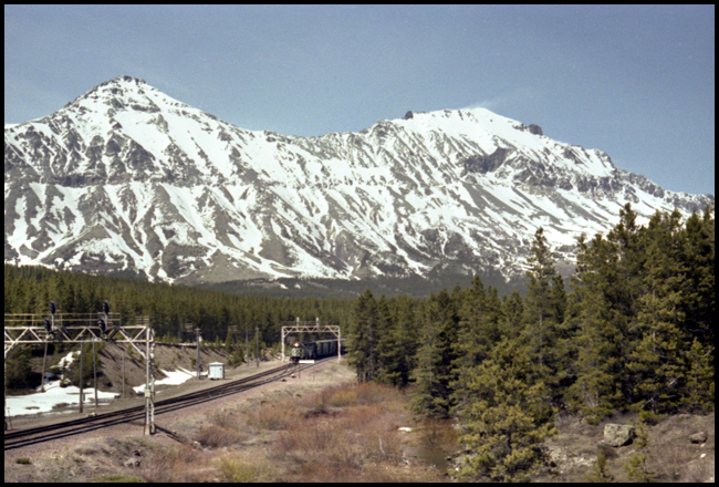BN XCS  980 W passes signal bridge at Marias, MT