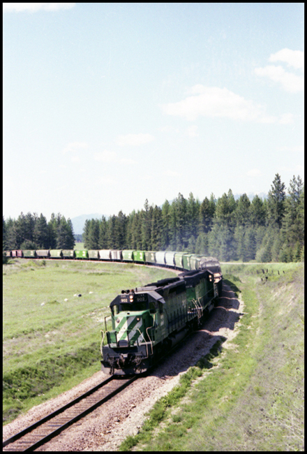 BN X CS 902 - BN 6819E with freight east of Belknap, MT