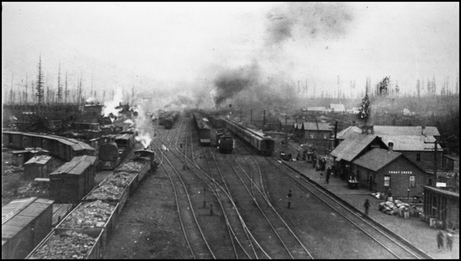 A view of the NP yard at Trout Creek, Montana.