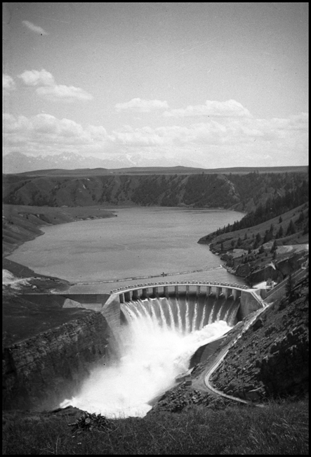 Kerr Dam across the Flathead River near Polson, Montana.