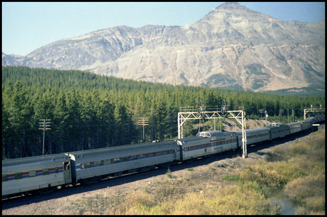 BN Train No. 8 with AMT 234-248 and 251 at Marias, MT