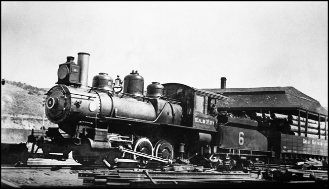 Butte Anaconda & Pacific Railway No. 6 at Anaconda, Montana.