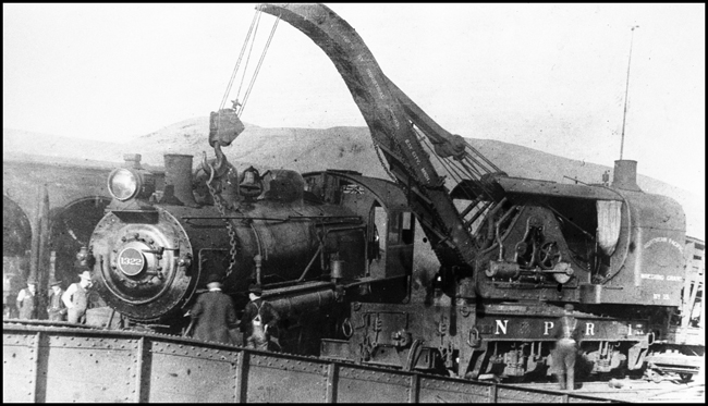 NP 1322, a 4-6-0 10-Wheeler S-3c Class S-3 has been run into the Missoula turntable pit. 
