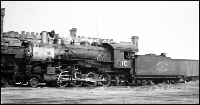Denver & Salt Lake Railway No. 110, a 2-8-0 at Denver, Colorado.