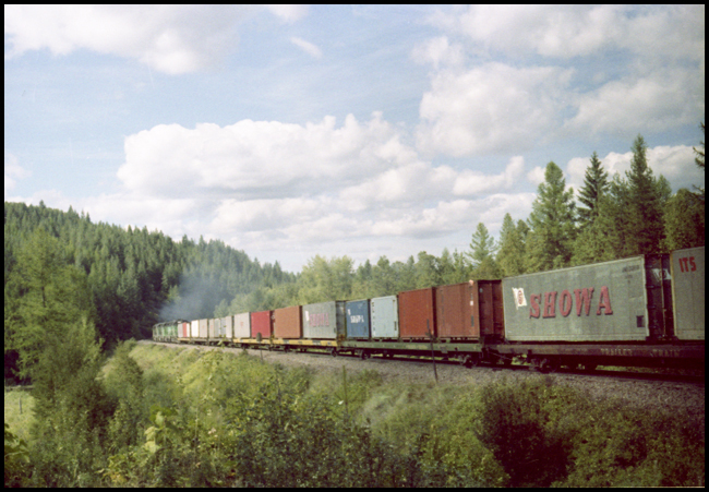 BN X6526-903-6825-6306W on No. 23 west of Whitefish, MT with several container loads on head end.