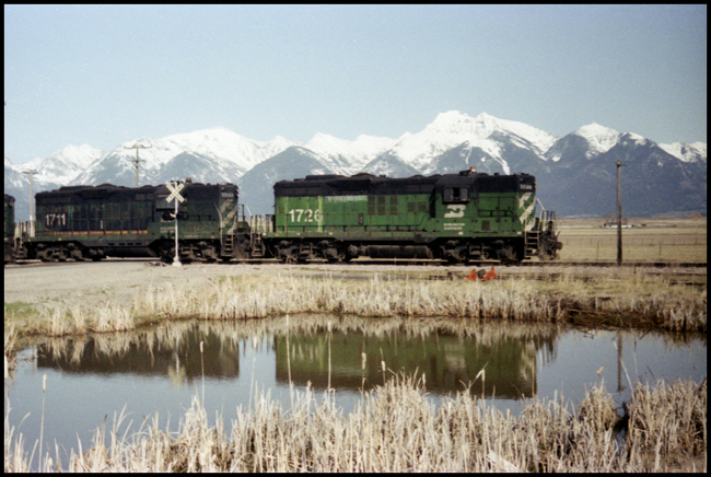 BN X1726-1711-1716E freight photographed at Charlo, MT