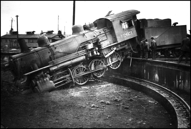 Sometimes a little leakage of steam can turn into a big thing, and a locomotive will go sleep walking, and then it may punch out a roundhouse wall or move far enough to split a switch and foul a mainline.  If you are really unlucky, it might even fall into a turntable pit.  For the men of the Auburn roundhouse its gonna be a long day.  